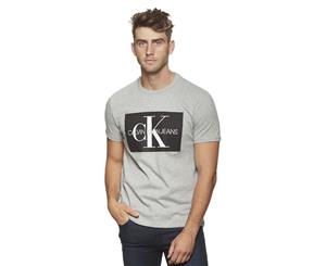 Calvin Klein Jeans Men's Edi Box Monogram Crew Tee / T-Shirt / Tshirt - Medium Grey Charcoal