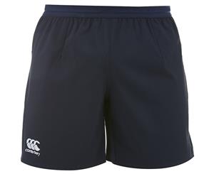 Canterbury Mens Tournament Stretch Embroidered CCC Logo Rugby Shorts - Navy / White
