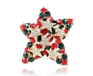 Christmas Star Brooch Pin
