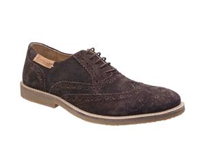 Cotswold Mens Chatsworth Suede Oxford Brogue Lace Up Casual Shoes - Brown
