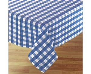 Country Style Kitchen Table Cloth BLUE GINGHAM Tablecloth 180cm Round New