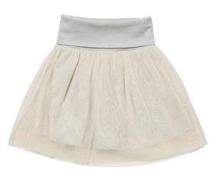 Cream Cotton & Tulle Skirt - Cream