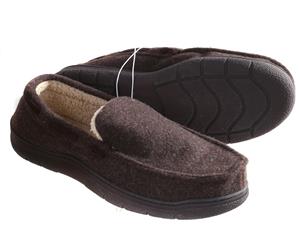 DEARFOAMS Men's Memory Foam Slippers Size XL (13-14) - Brown