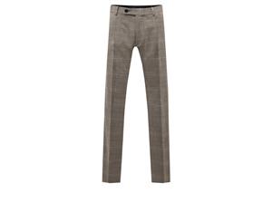 Dobell Mens Brown Check Suit Trousers Regular Fit