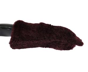 Dolce & Gabbana Bordeaux Leather Shearling Fur Gloves