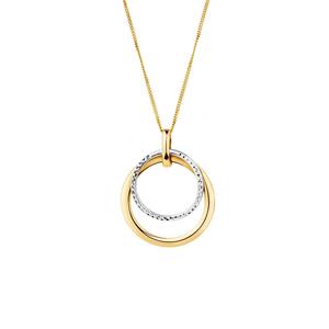Double Circle Pendant in 10ct Yellow & White Gold