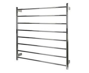 EZY FIT Heated Towel Rail - Round Tube - Dual Wired - (W900mm x H920mm) - Brushed Nickel