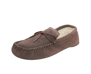 Eastern Counties Leather Unisex Wool-Blend Soft Sole Moccasins (Chocolate) - EL182
