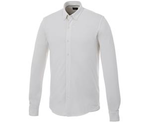 Elevate Mens Bigelow Long Sleeve Pique Shirt (White) - PF2340