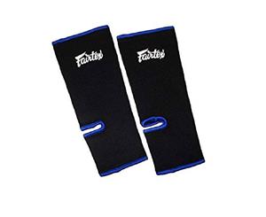 FAIRTEX-Ankle Brace Support Pad GuardS MMA Foot Muay Thai Boxing (AS1) - Black W/Blue Piping