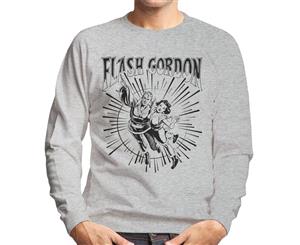 Flash Gordon Flying Couple Men's Sweatshirt - Heather Grey