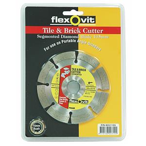 Flexovit 105 x 1.7 x 20/16mm Segmented Diamond Blade Tile And Brick Cutter