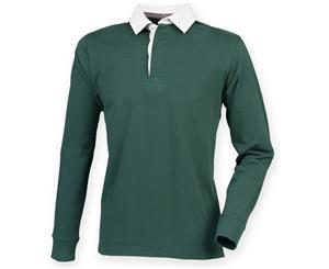 Front Row Mens Premium Long Sleeve Rugby Shirt/Top (Bottle) - RW4169