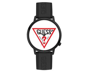 GUESS 40mm Hollywood Silicone Watch - White/Black