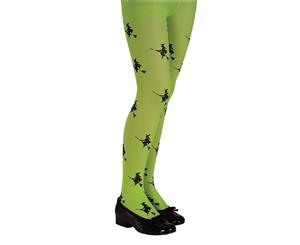 Glitter Witch Tights Green Child Costume Accessory