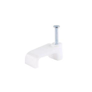HPM 15mm White Flat Cable Clips - 100 Pack