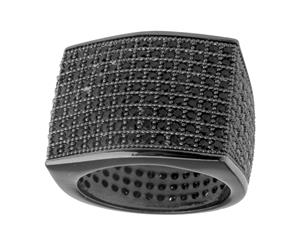 Iced Out Bling Micro Pave Ring - BLOCK black