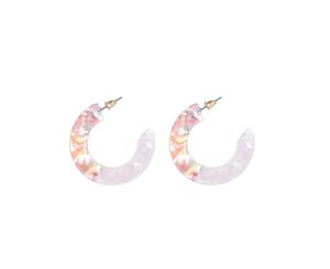Jewelcity Sunkissed Womens/Ladies Two Part Earrings (White/Beige) - JW955