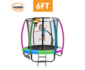 Kahuna Trampoline 6ft with Basketball Set - Rainbow
