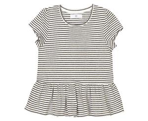 La Redoute Collections Girls Peplum T-Shirt With Shiny Stripes 3-12 Years - Striped