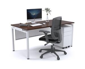 Literail Office Desk White Floating Sqaure Leg [1200L x 800W] - wenge white modesty