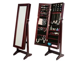 Mirror Jewellery Cabinet Storage Organiser LUVO 146cm WALNUT