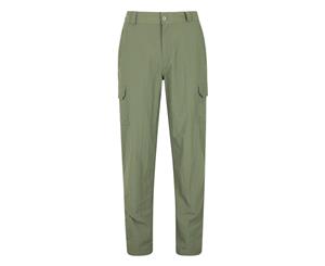 Mountain Warehouse Mens 100% Nylon Explore Trousers with Multiple Pockets - Khaki