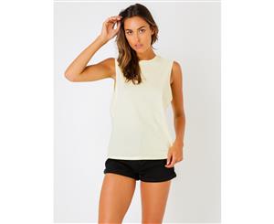 Nude Lucy Kiera Basic Muscle Tank In Yellow Womens Singlets & Camisole's