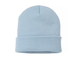 Nutshell Adults Unisex Knitted Turn-Up Beanie (Sky) - RW3956
