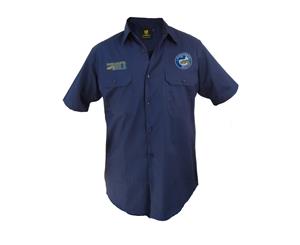Parramatta Eels NRL Short Sleeve Button Work Shirt Navy