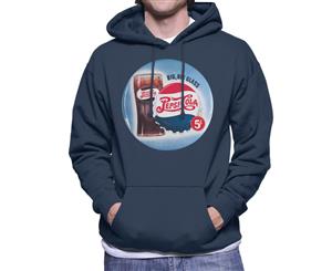 Pepsi Cola Retro Big Glass Men's Hooded Sweatshirt - Navy Blue