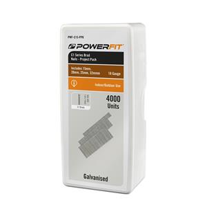 PowerFit C1 Series Galvanised Brad Nails Project Pack - 4000 Pack