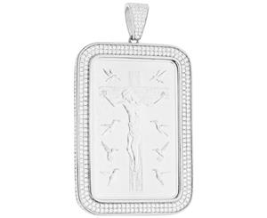 Premium Bling - 925 Sterling Silver 10 Commandments Pendant - Silver
