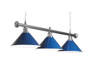 Premium Silver Rail with Blue Heavy Duty Shades Pool Table Light