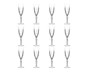 RCR Crystal Orchestra Cut Glass Champagne Flutes Glasses Set - 200ml - Pack of 12