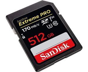 SANDISK SDSDXXY-512G-GNCIN SDXC Extreme Pro V30 4K/UHD UHS-I/U3 170MB