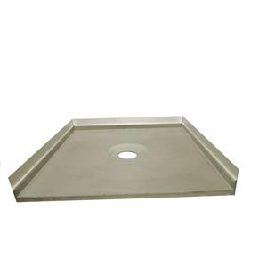 Showerline 1000 x 1000mm Centre Outlet Shower Tile Tray (3 Sided)