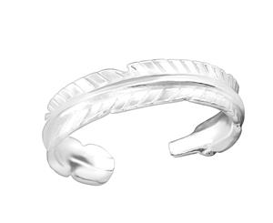 Sterling Silver Feather Adjustable Toe Ring