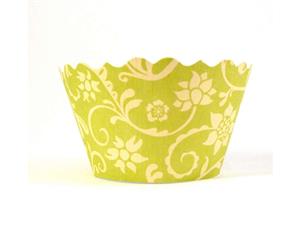 Swift Hannah Chartreuse & Yellow Cupcake Wrapper by Bella Cupcake Couture Pk 12