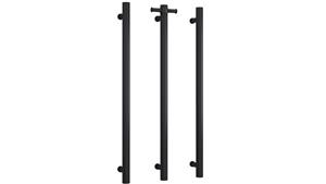 Thermogroup Thermorail Single Bar Round Vertical Heated Towel Rail - Matte Black
