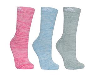 Trespass Womens/Ladies Helvellyn Trekking Socks (Pack Of 3) (Rose Melange/Blue Melange/Sage Melange) - TP4506