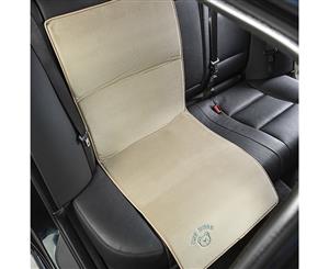 Tuff Bubbs Car Seat Protector - Beige with Blue Bear Logo