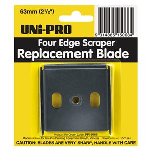 Uni-Pro 63mm Carbon Steel Four Edge Scraper Replacement Blade