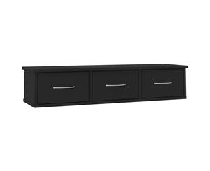 Wall-mounted Drawer Shelf Black 90x26x18.5cm Chipboard Wall Cabinet
