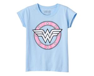 Wonder Woman Youth Girl's Light Blue Tee Shirt