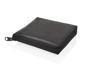 Woodland Leather Black Zip Around Secure 4.5" RFID Multi Pocket Wallet