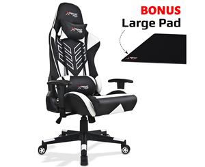 Xtreme Gaming Racing Office Chair PU Leather Computer Executive Ergonomic Seat C - White