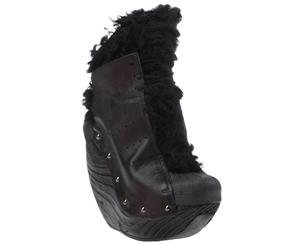 Y-3 Women's Faux Fur Wedge Boot - Black