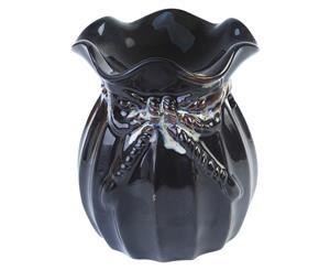 12.5cm Darker Style Oil Burner Vintage Style Decent Holding Capacity Glazed Ceramic - Black