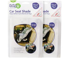 2 x Baby U Car Seat Shade Cover - Silver